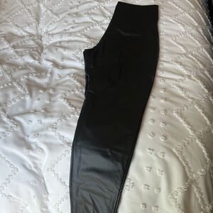 Black High-Waisted faux leather black pants. Never worn
